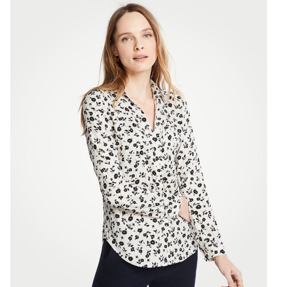 White Floral Button Down Shirt